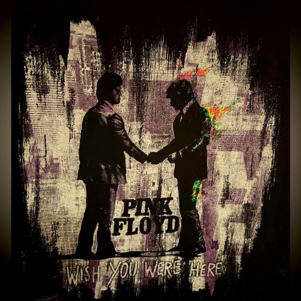 Pink Floyd Wish You Were Here Graphic Tee - Black and Purple